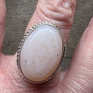 Pink Opal Gemstone Ring in 925 Sterling Silver (7)